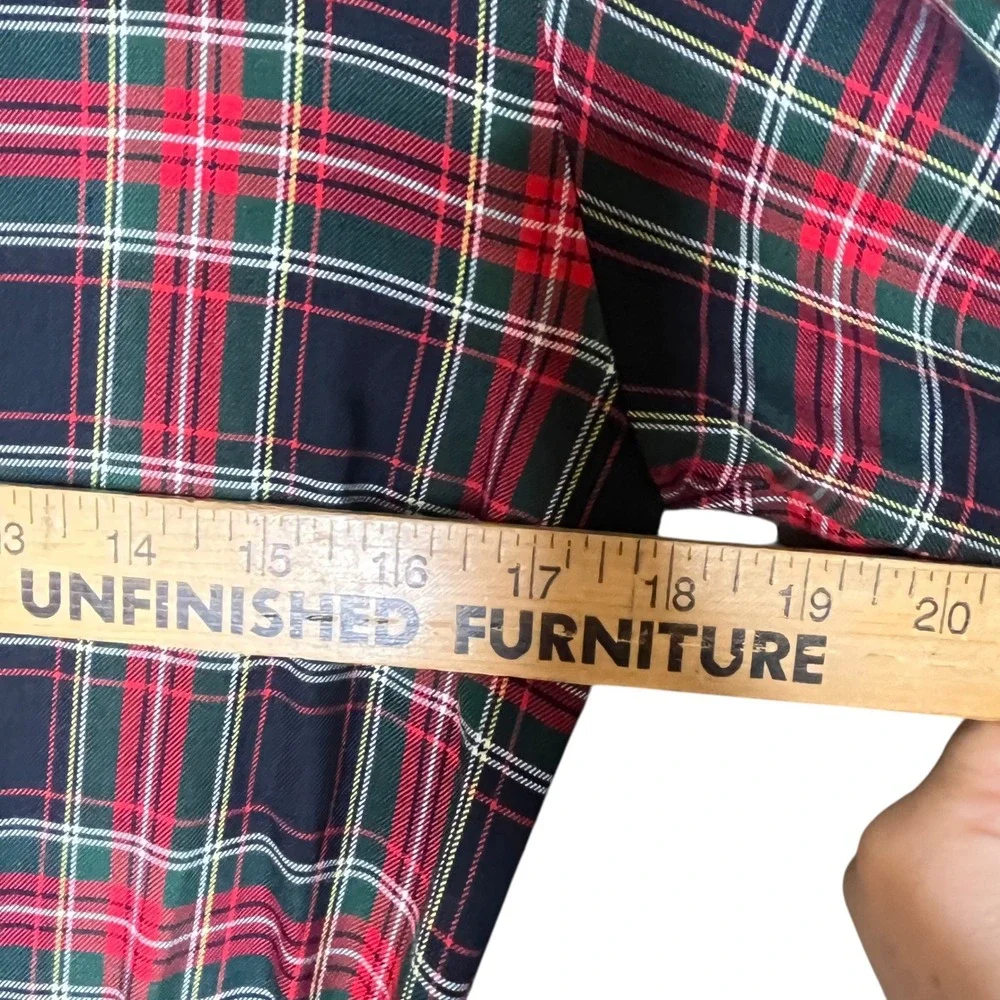 Talbots Vintage Tartan Plaid Wrap Shirt Dress Size 8 Holidays Academia Classic - Picture 12 of 16